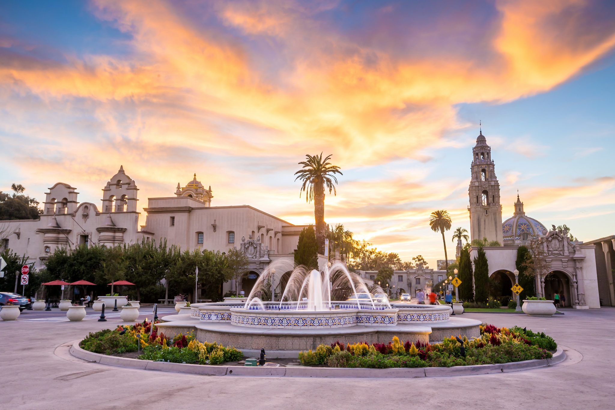 Rambler:San Diego's Balboa Park at twilight in San Diego California USA