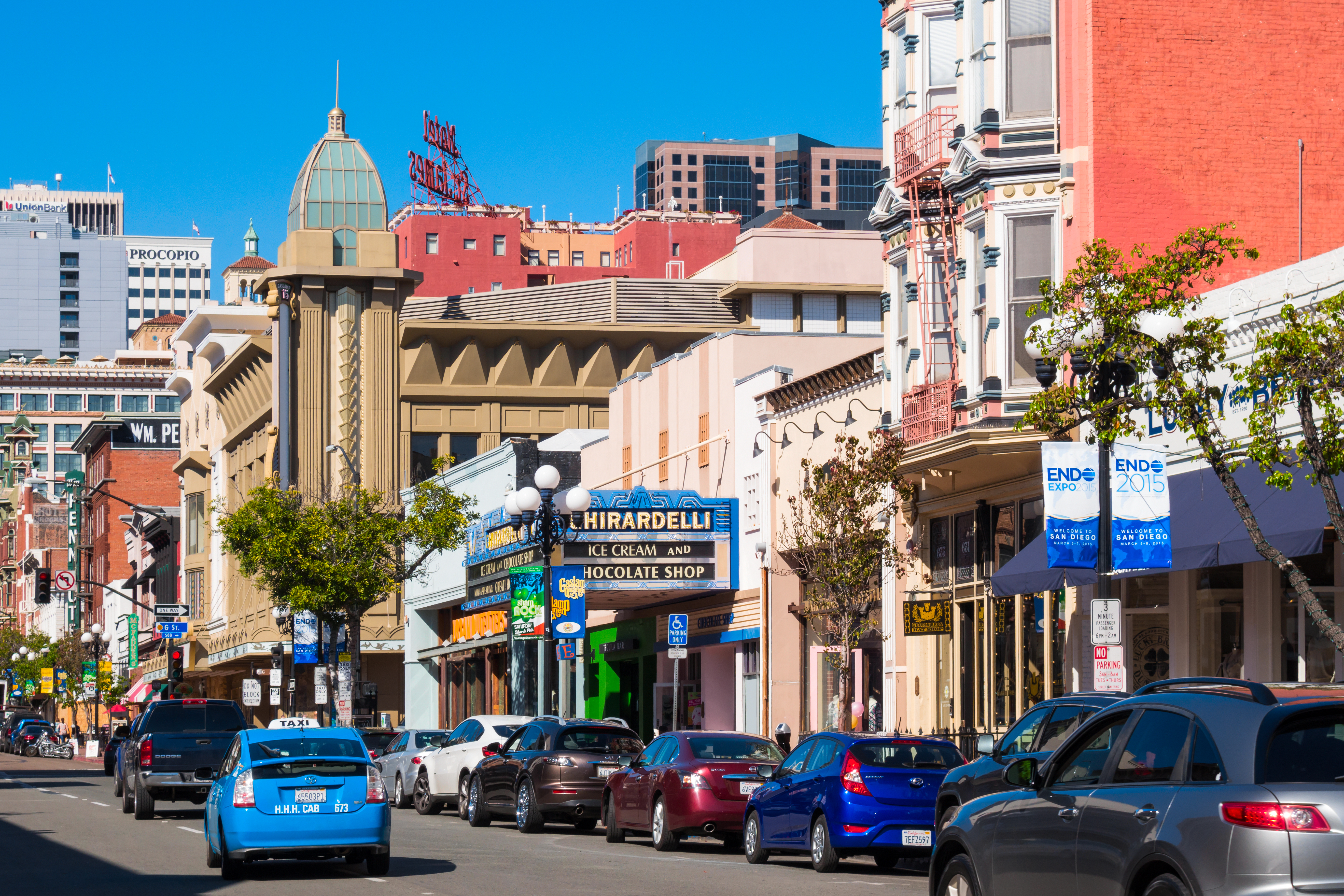 Gaslamp Quarter 5th Avenue Downtown San Diego California USA